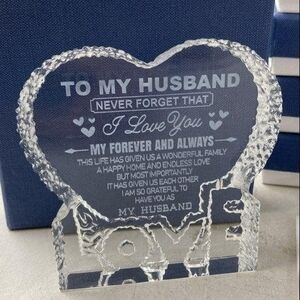 Heart-Shaped Glass Love Plaque